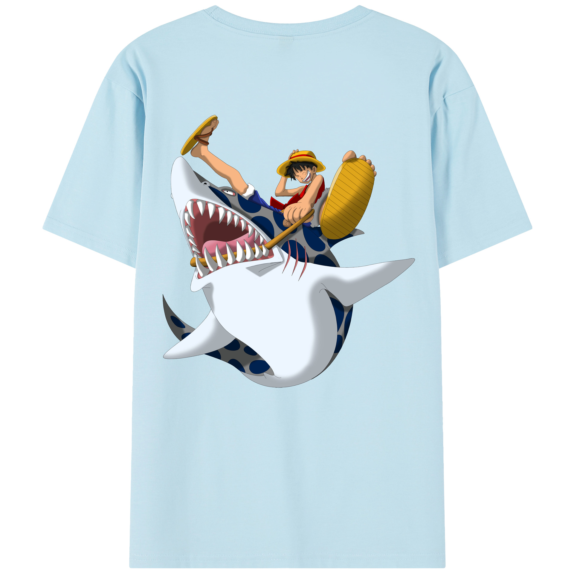 ワンピース モンキー・D・ルフィ ONE PIECE Monkey D. Luffy 綿100％半袖Tシャツ（背面プリント）